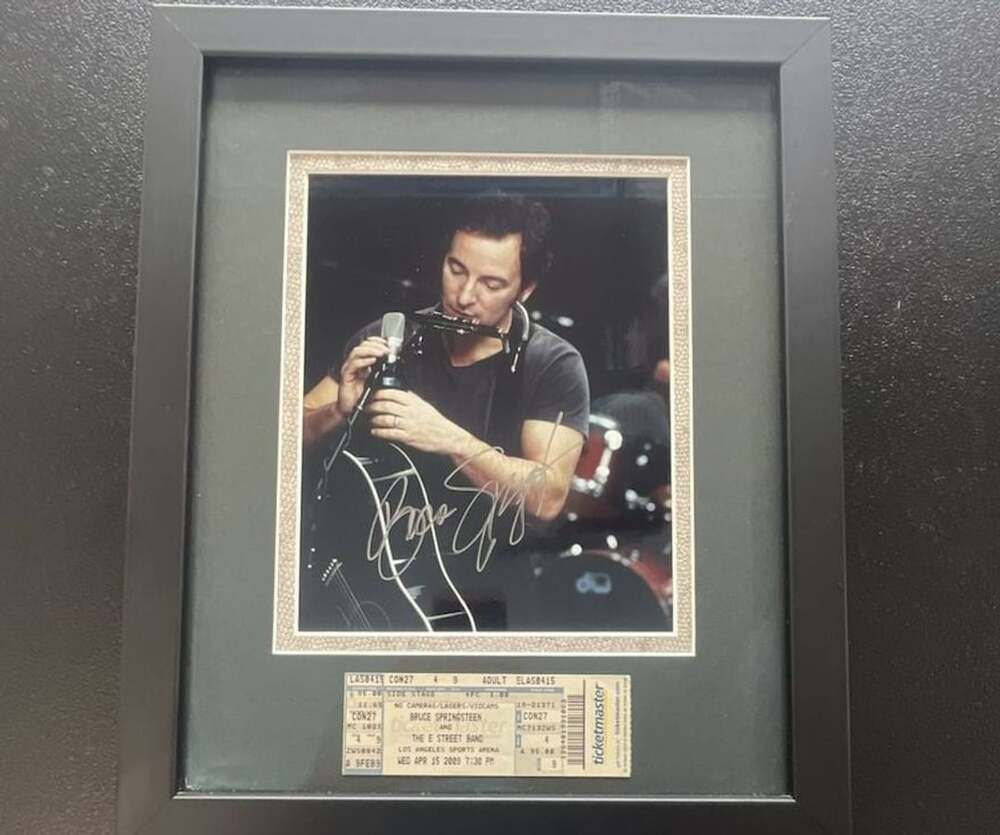 Bruce Springsteen Signed Autographed 8x10 Photo with Ticket Stub Framed
